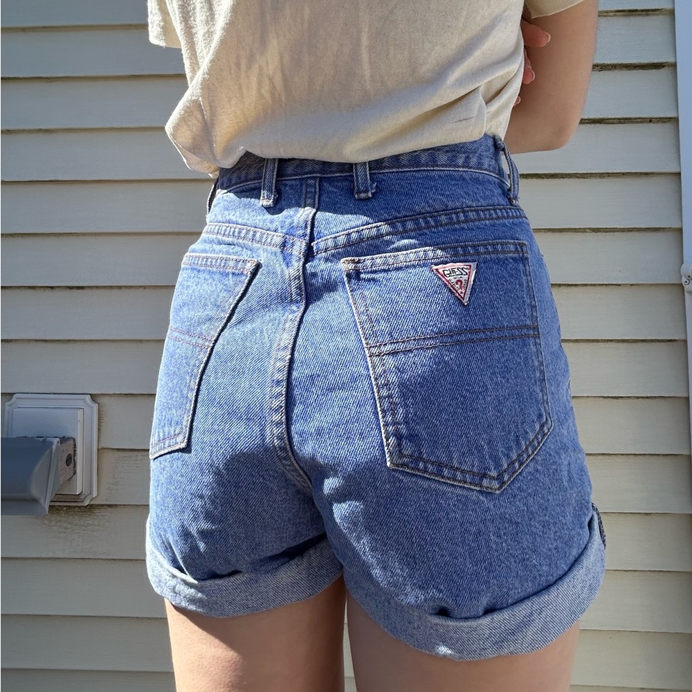 VINTAGE GUESS CUFFED DENIM SHORTS